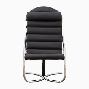 PH Lounge Chair, Chrome, Aniline Leather Black