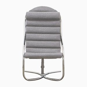 PH Lounge Chair, Chrome, Hallingdal Light Grey 126