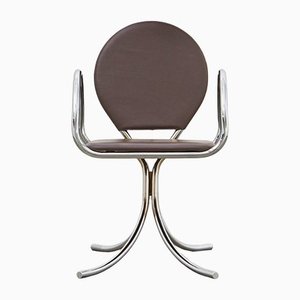 PH Armchair, Chrome, Aniline Leather Mocca