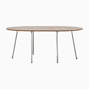 PH Dining Table, 1270x1820mm, Chrome, Natural Oak Veneer Table Plate and Edge
