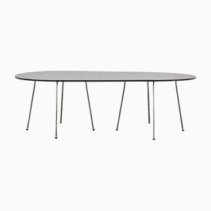 Ph Dining Table, 1270x2370mm, Chrome, Black Oak Veneer Table Plate and Edge