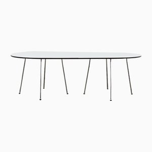 Ph Dining Table, 1270x2370mm, Chrome, Laminated Plate With Black Abs Edge