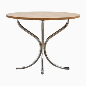 PH Lounge Table, Chrome, Solid Natural Oak Table Plate