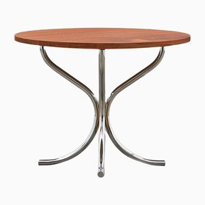 PH Lounge Table, Chrome, Solid Mahogany Table Plate