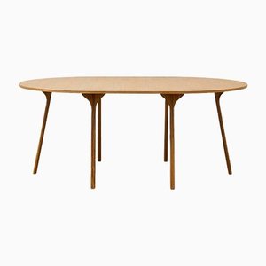 PH Circle Table, 1270x1820mm, Natural Oak Wood Legs, Veneer Table Plate and Edge