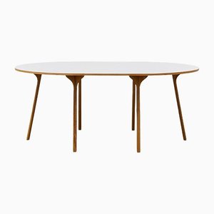 PH Circle Table, 1270x1820mm, Natural Oak Wood Legs, Laminated Plate