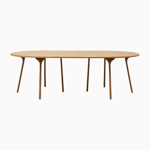 PH Circle Table, 1270x2370mm, Natural Oak Wood Legs, Veneer Table Plate and Edge