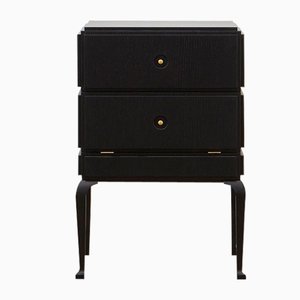 PH Small Drawer Chest with Wooden Legs, Black Oak Veneer & White Ash Wood Drawers