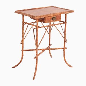 Table à Thé Art Nouveau en Faux Bambou, 1900s
