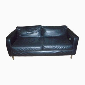 Italienisches Schwarzes Leder Sofa