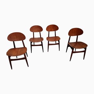 Curved Chairs, 1950s, Set of 4