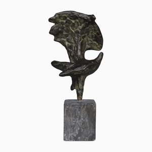 Abstrakte Skulptur, 1970er, Bronze & Granit