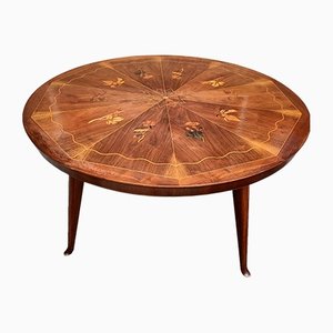 Finely Inlaid Round Table by Antonio Cassi Ramelli for Anzani, 1950s