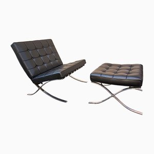 Sessel mit Fußhocker von Ludwig Mies Van Der Rohe