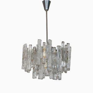 Large Austrian Murano Ice Glass Chandelier by J. T. Kalmar