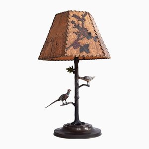 Lámpara de mesa vienesa de bronce