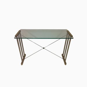 Vintage Brass & Steel Console Table by Peter Ghyczy