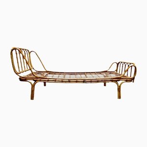 Italian Bamboo and Rattan Sofa or Day Bed by Franco Albini, 1960s