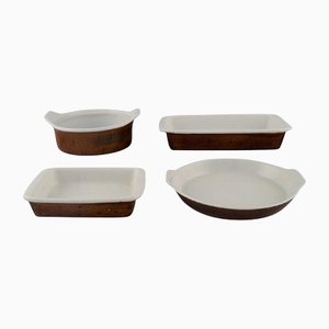 Glazed Stoneware Bowl and Dishes by Stig Lindberg for Gustavsberg, Set of 4