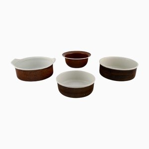 Glazed Stoneware Coq Bowls Dishes by Stig Lindberg for Gustavsberg, Set of 4