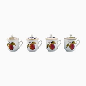 Tazze Evesham in porcellana color crema di Royal Worcester, Regno Unito, anni '60, set di 4