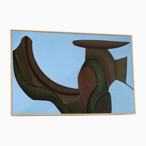 Guy Dessauges, Abstract Composition, 1970s, Oil on Panel, Framed