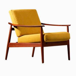 Scandinavian Solid Teak Armchair by Arne Vodder for France and Son, 1960
