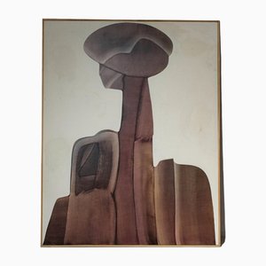 Guy Dessauges, Composición abstracta, años 70, óleo sobre tabla, enmarcado