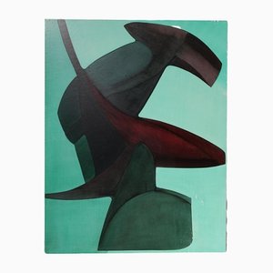 Guy Dessauges, Abstrakte Komposition, 1970er oder 1980er, Öl auf Holz, Gerahmt