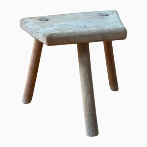 Antiker Vintage Dreibein Hocker Schuster Stuhl von Hjorth Era