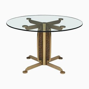 Brutalist Brass Cast Dining Table by Luciano Frigerio, Italy