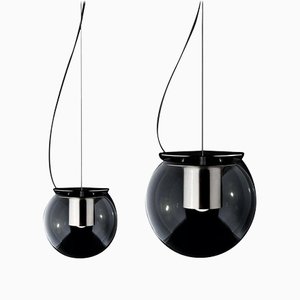 Suspension Lamps the Globe Nickel by Joe Colombo for Oluce, Set of 2
