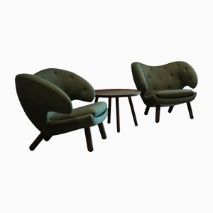 Pelican Tisch & Pelican Stühle Set von Finn Juhl für Design M