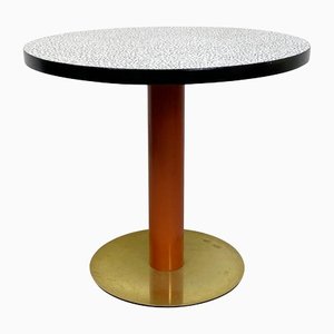 Mesa italiana Mid-Century moderna redonda, años 80