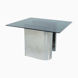 Italian Space Age Steel & Glass Dining Table