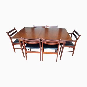 Mid-Century Teak Dining Table and Six Chairs from G-Plan, Set of 6
