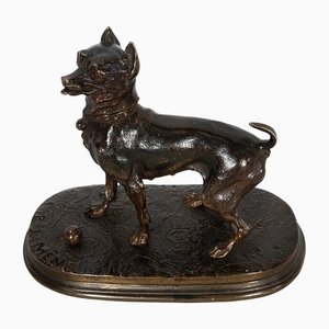 P-J. Mene, Dog with Ball, 19th Century, Bronze