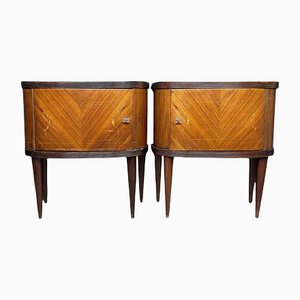 Vintage Wooden Bedside Table, Italy, 1960s, Set of 2
