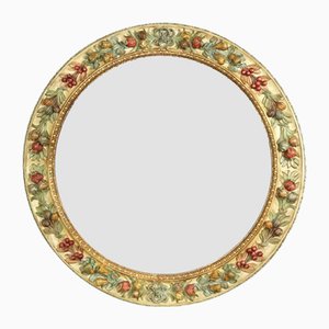 Polychrome Carved Wood Mirror