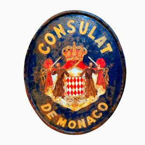 Insegna smaltata del Consolato del Principato di Monaco, anni '40