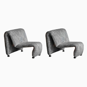 Tweed Lounge Chairs, 1970s, Set of 2