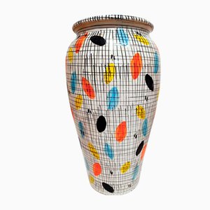 Italian Polychrome Ceramic Vase, 1970s