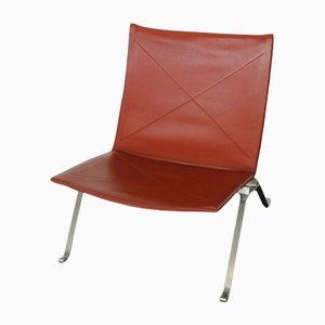 Vintage Leather PK 22 Lounge Chairs by Poul Kjaerholm for Fritz Hansen