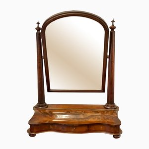 Espejo de tocador antiguo grande de caoba