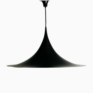 Large Black Semi Pendant Lamp by Bonderup & Thorup for Fog & Mørup, Denmark, 1960s