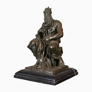 Nach Michelangelo, Figur des Mose, Mitte 20. Jh., Bronze