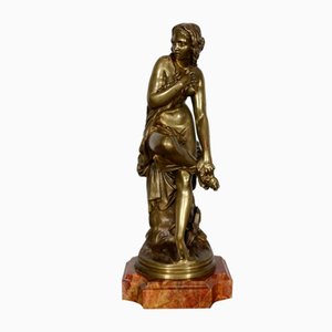 A. Carrier-Belleuse, Female Bather, Mid-19th Century, Bronze