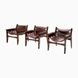 Rosewood Kilin Lounge Chairs by Sergio Rodrigues for OCA, 1972, Set of 3