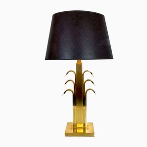 Lámpara de mesa Regency vintage de latón dorado de WKR, Germany, años 80