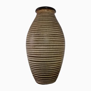 Jarrón de suelo 742/60 grande de cerámica estampada en marrón y beige de Dümler & Breiden, años 70